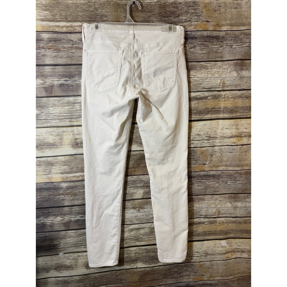 AG Jeans 27 The Prima Mid Rise Cigarette Corduroy Pants Off White Ivory PWW - Picture 3 of 5